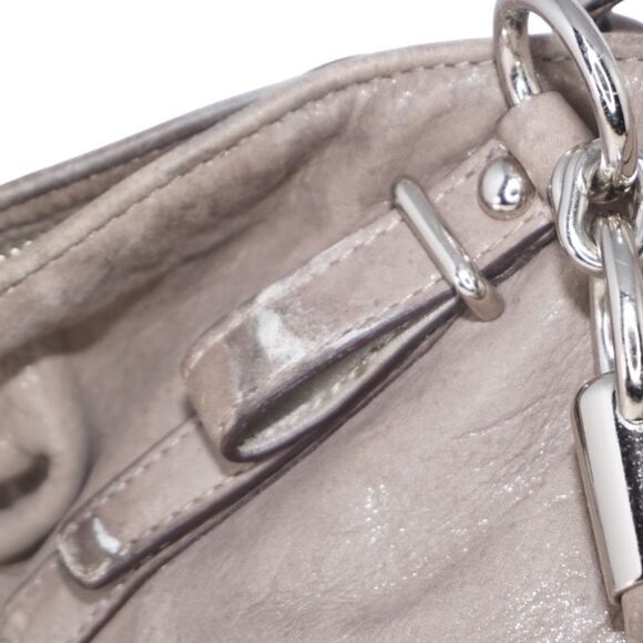 Coach Gray Shimmer Pleated Madison Satchel 17766 - Picture 7 of 7